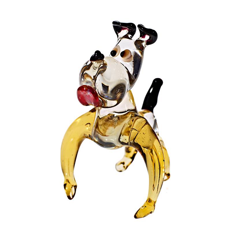Hund Bulldogg Medium 6-15cm Glas Figuren Sammeln Vitrine Miniatur Haustier