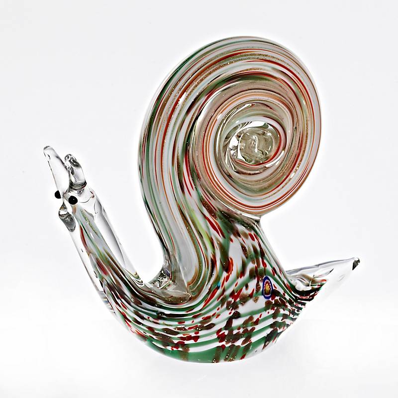 Glasfigur Schnecke Gery bunt Murano-Design 18 cm handgefertigtes Glastier Unikat