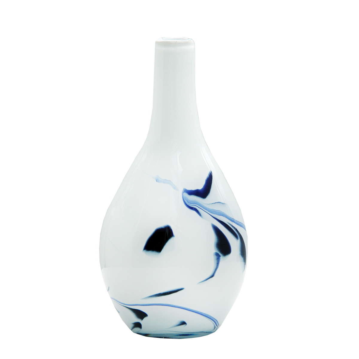 Glasvase Blumenvase Flasche Gefäß Rose 25cm Dekoration farbig mundgeblasen