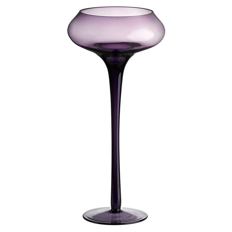 Kerzenhalter Kerzenständer Teelichthalter Sunstar Violett Glas 30cm