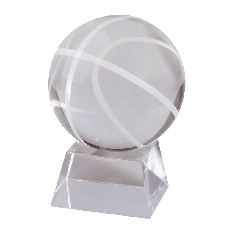 Basketball Glas Pokal 8cm inkl Glassockel und Geschenkverpackung