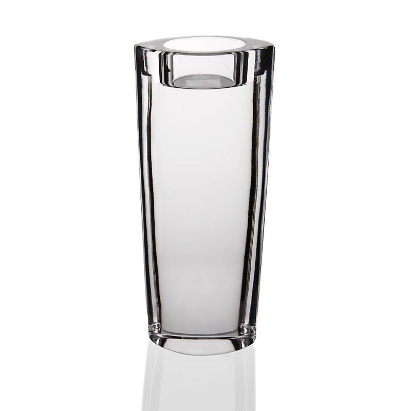 Teelichthalter Kerzenhalter oval massiv transparent 17.5 cm Bleikristall Glas