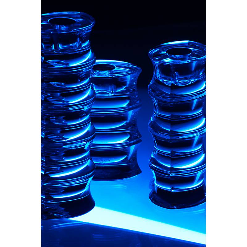 Kerzenhalter für Stabkerzen transparent 18cm Kristallglas