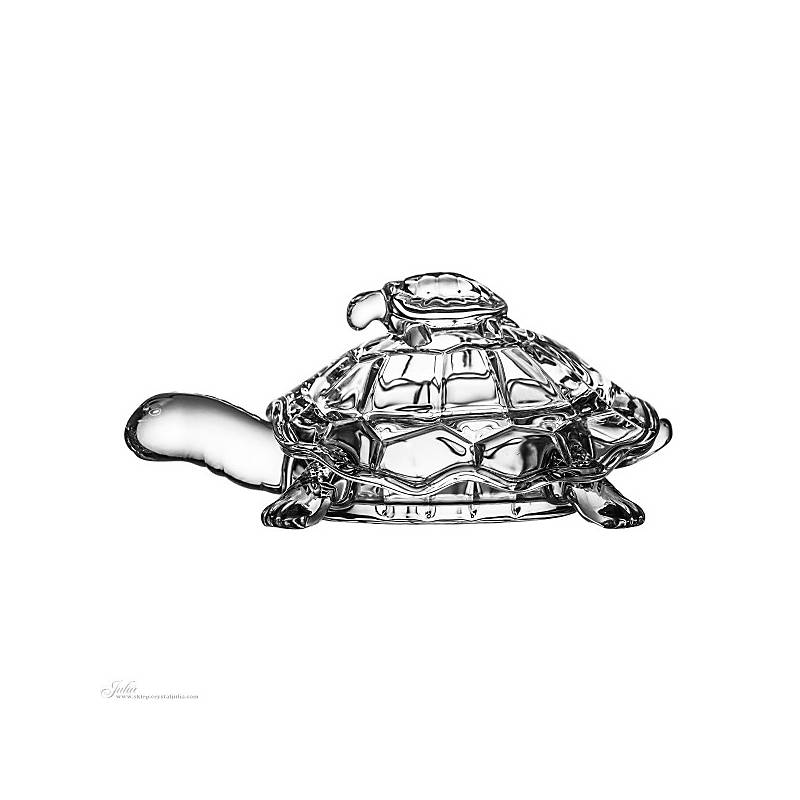 Glasdose Schildkröte mit Baby Imperial 26,5cm