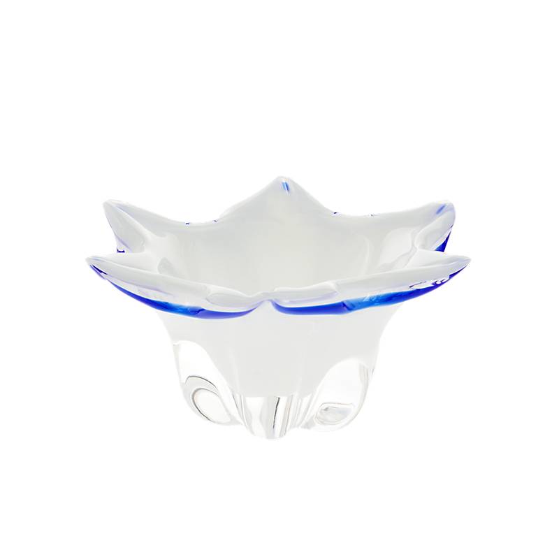 Schale White Queen 20,5 cm, Weiß/Blau, aus Glas