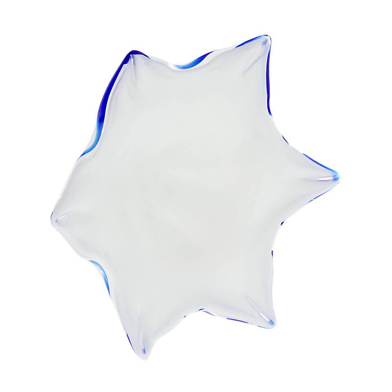 Schale White Queen 28 cm, Weiß/Blau, aus Glas