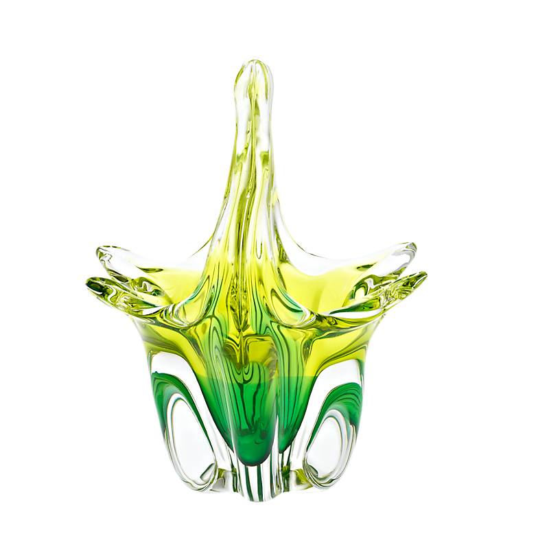 Glaskorb Green Queen 24 cm Ostern Pralinenkörbchen Dekoration grün Handarbeit