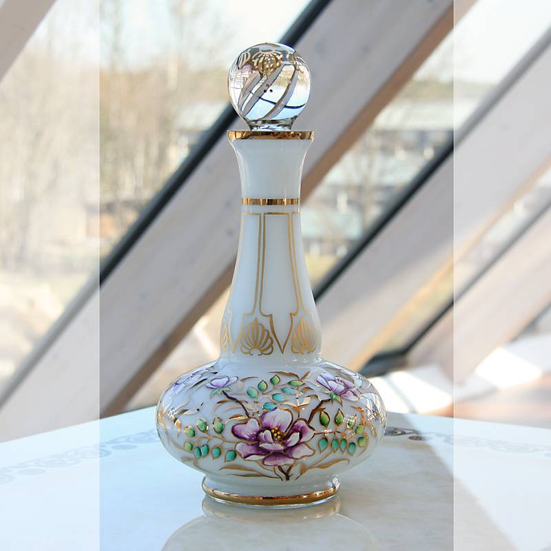 Flasche mit Verschluss White Queen 28 cm, Multicolor, aus Glas