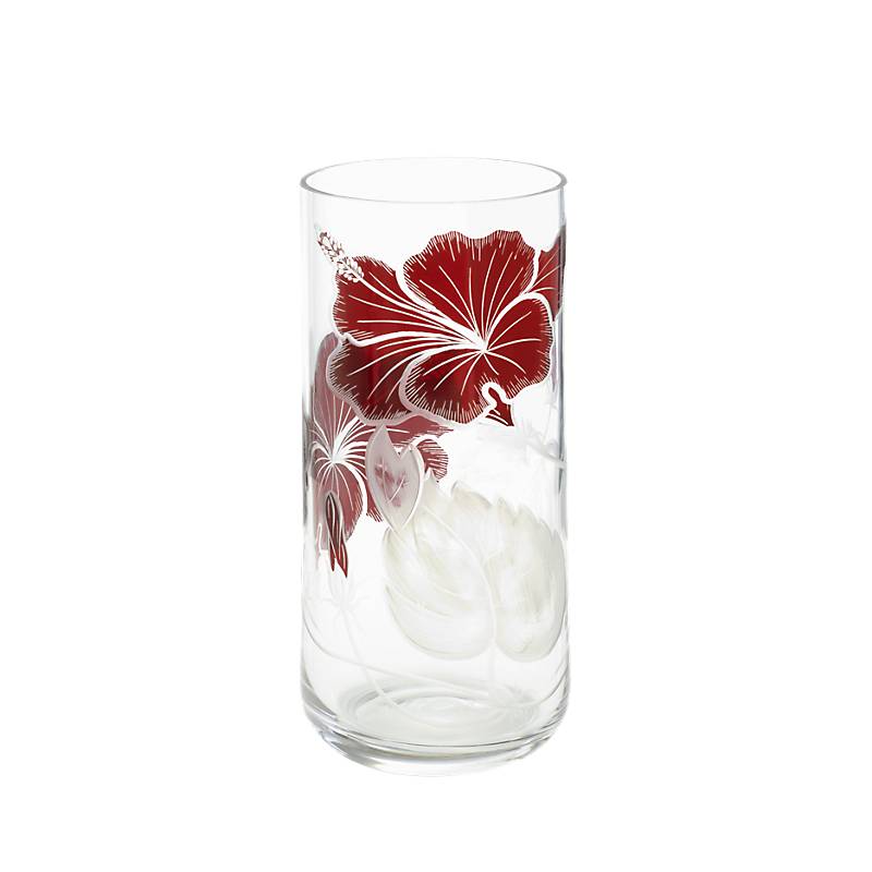 Vase Red Queen 23 cm, Transparent/Rot, aus Glas