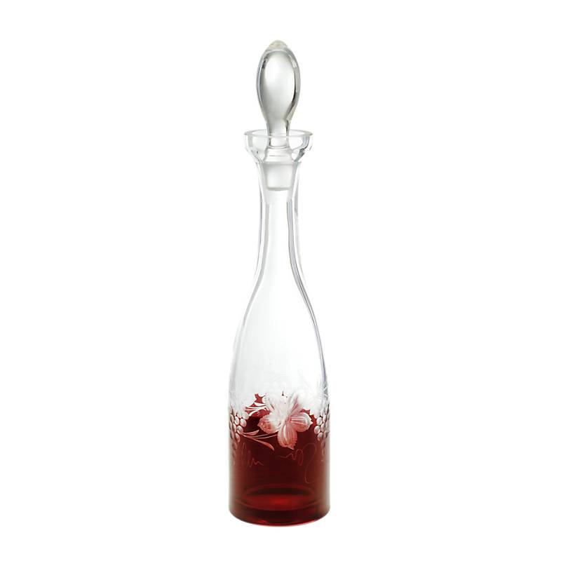 Flasche mit Verschluss Red Queen 1000 ml, Weinrot, aus Glas