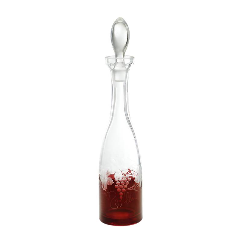 Flasche mit Verschluss Red Queen 1000 ml, Weinrot, aus Glas