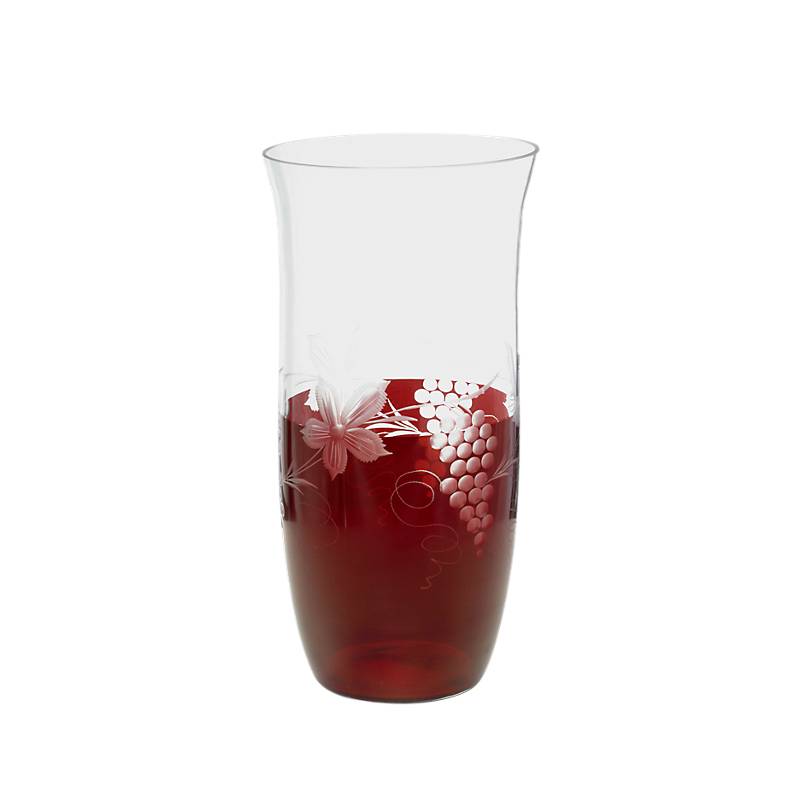 Vase Red Queen 30 cm, Weinrot, aus Glas