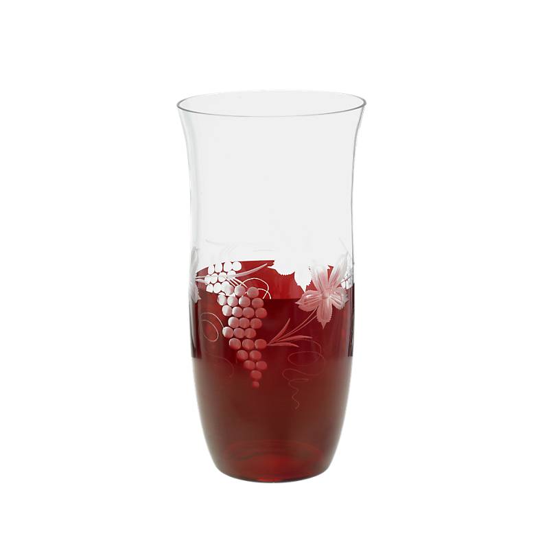 Vase Red Queen 30 cm, Weinrot, aus Glas