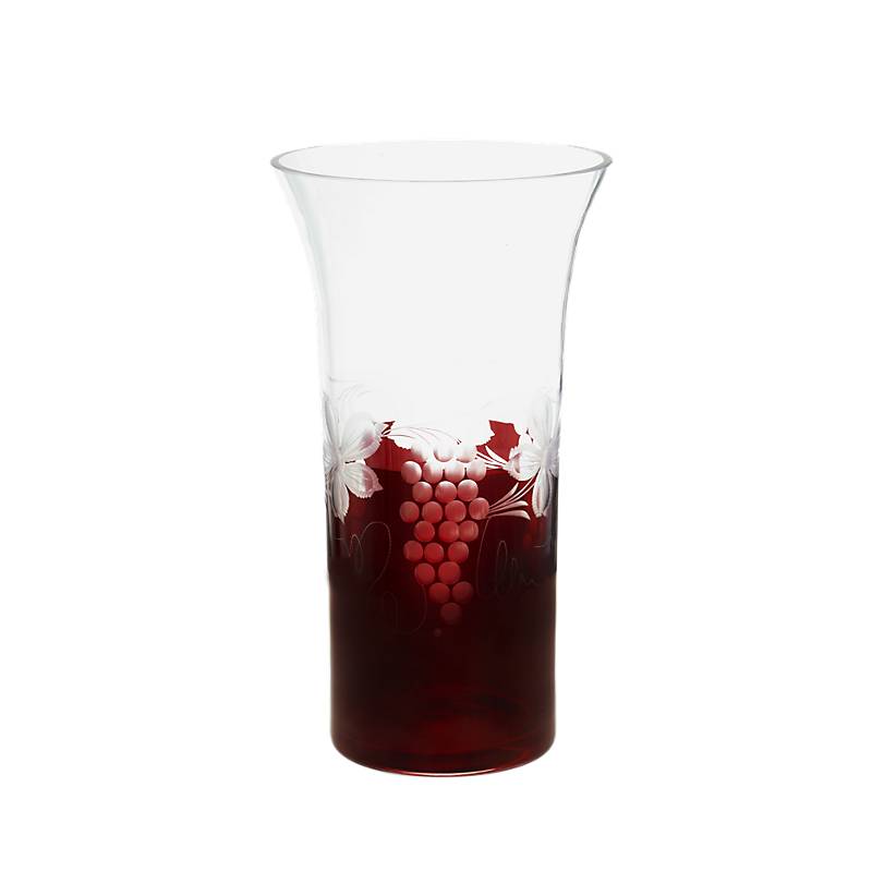 Vase Red Queen 30,7 cm, Weinrot, aus Glas