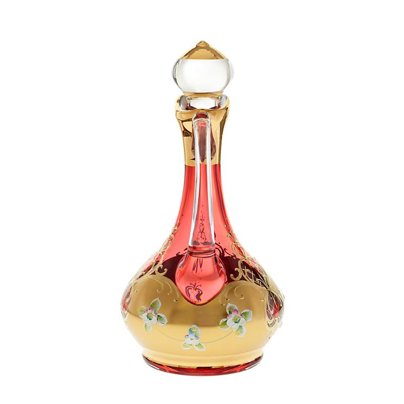 Flasche mit Verschluss Red Queen 750 ml, Rot/Gold, aus Glas