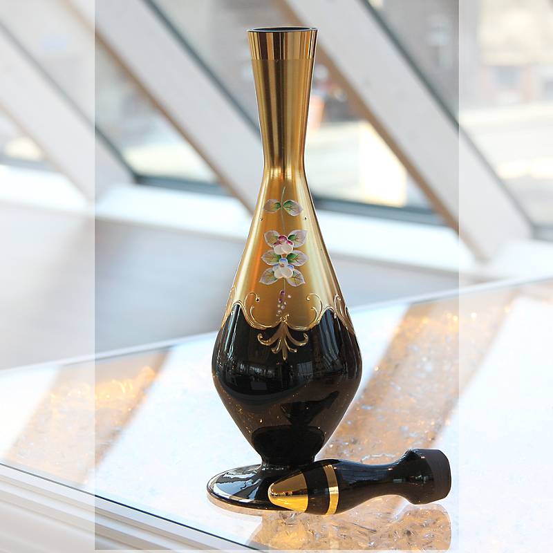 Flasche mit Verschluss Black Queen 500 ml, Gold/Braun, aus Glas