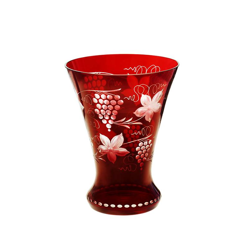 Vase Red Queen 21 cm, Rot, aus Glas