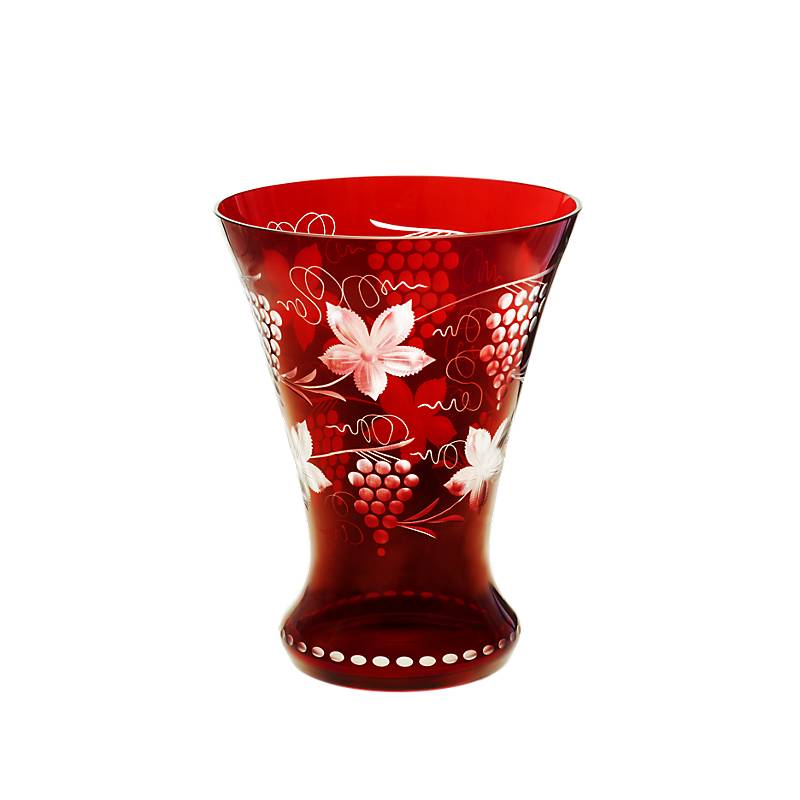 Vase Red Queen 21 cm, Rot, aus Glas