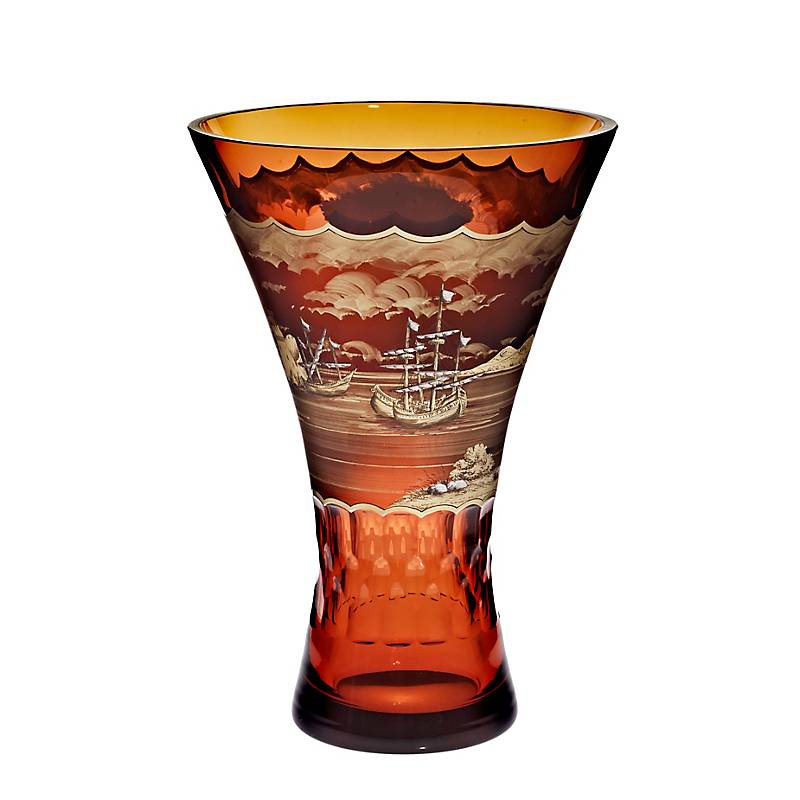 Vase Art Queen 32 cm, gold, Glas