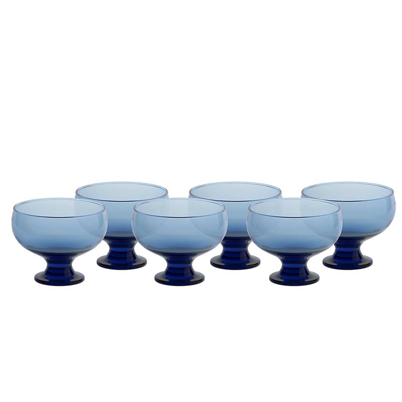 Eiscremeglas Eisbecher Desserschale blau Puro Colori 6er-Set 320ml Gelato