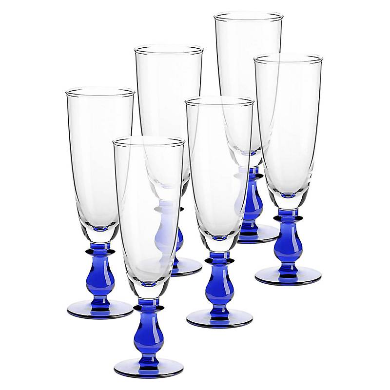 Eiscremeglas 6er-Set Calabria Amore Vero 24,5cm blau