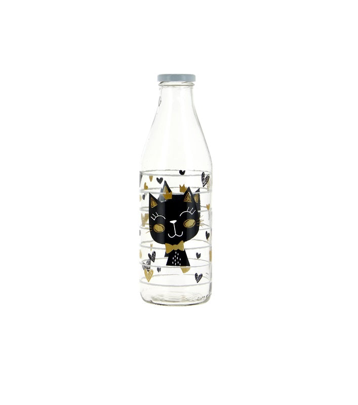 Milchflasche Glasflasche mit Deckel Golden Pets 1000 ml
