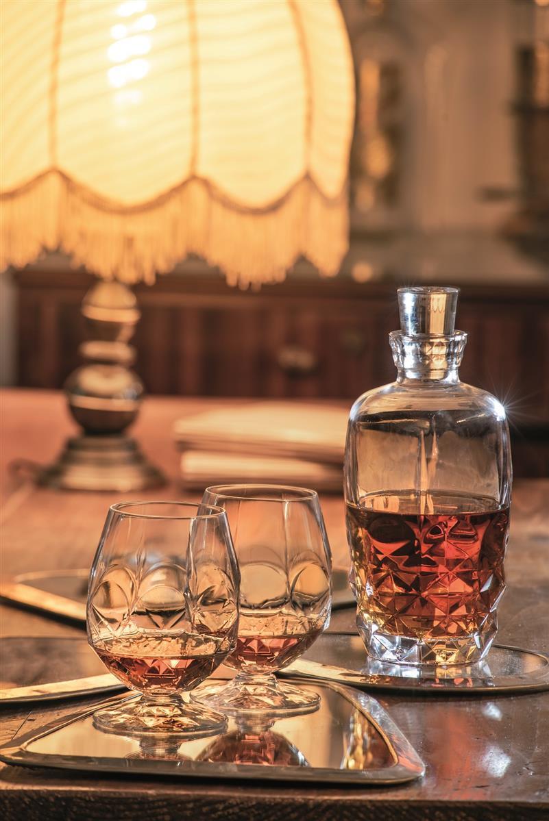 cognac in karaffe aufbewahren Karaffe Dekanter mit Stopfen Whisky Brandy Alkemist 1000 ml Glas transparent
