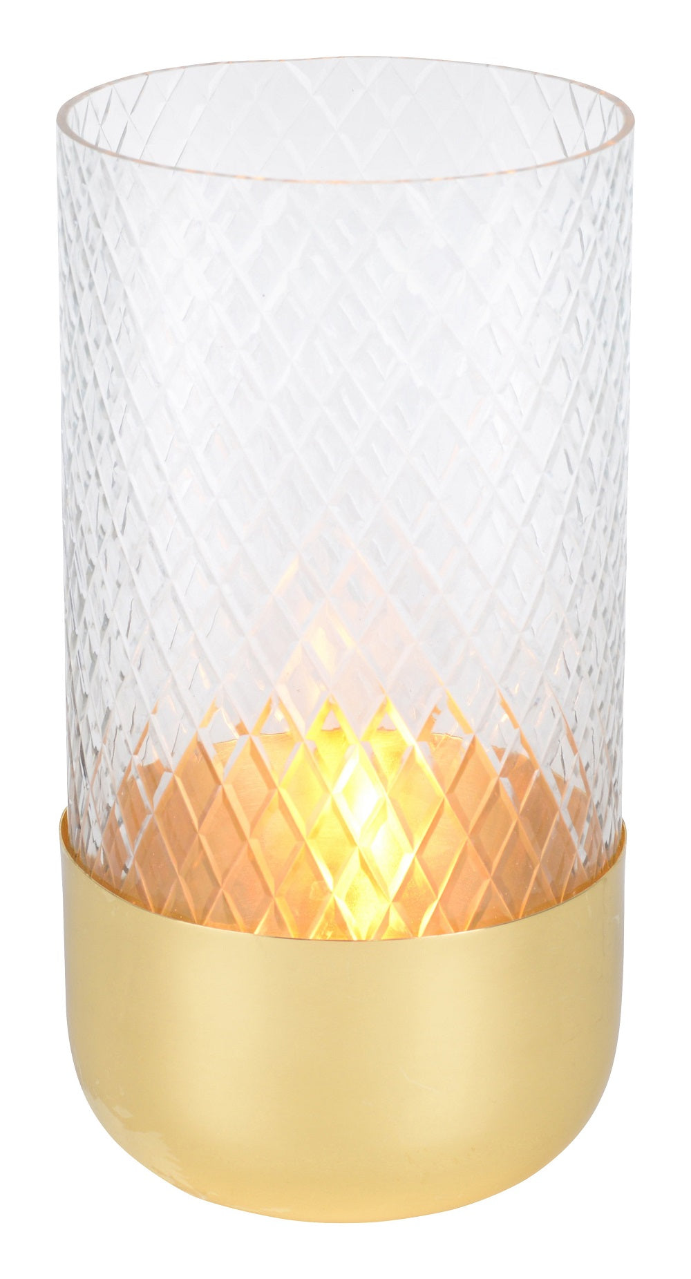 Windlicht Deko Vase Glas/Metall klar/gold Marylebone 15,5cm
