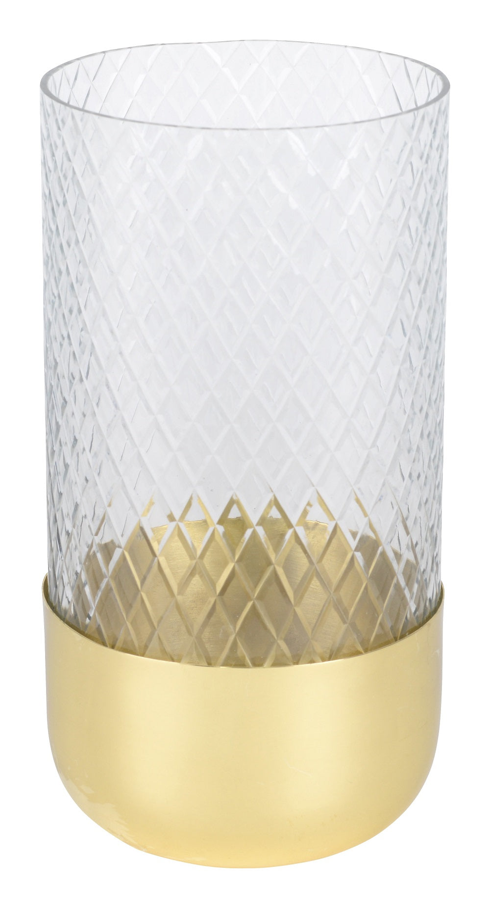 Windlicht Deko Vase Glas/Metall klar/gold Marylebone 15,5cm