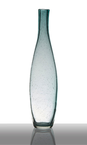 Glasvase Flaschenvase Dekovase Blütenvase Belly Aquablau 40 cm