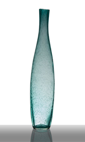 Glasvase Flaschenvase Dekovase Blütenvase Belly Aquablau 50 cm