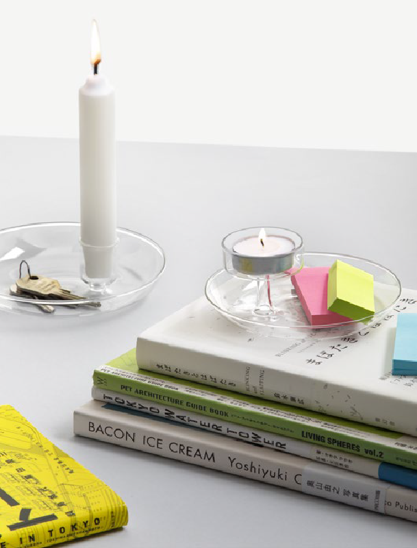 Kerzenhalter Kerzenständer mit Schale Design Mist-o oval 11cm Kristallglas Transparent