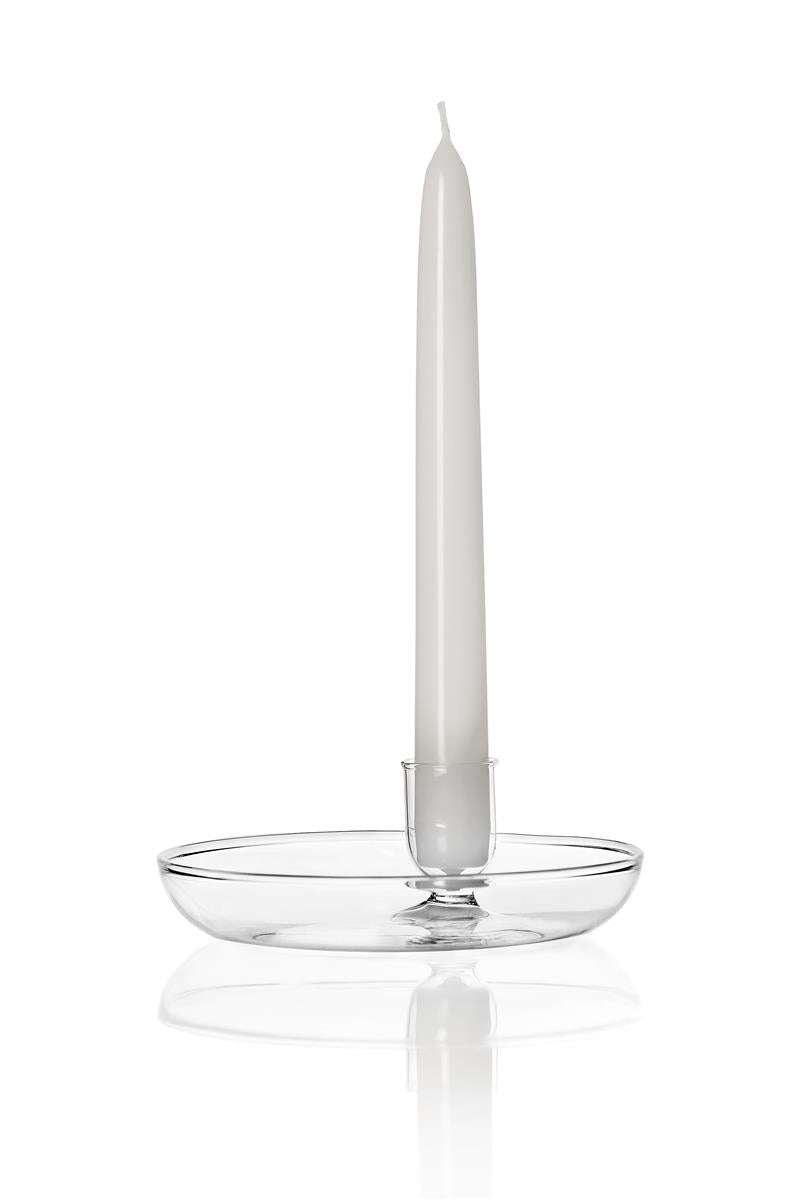 Kerzenhalter Kerzenständer mit Schale Design Mist-o oval 11cm Kristallglas Transparent