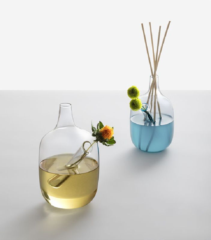 Dekoglasvase Duftflasche Glasvase Blumenvasen Hanami Kristallglas Transparent