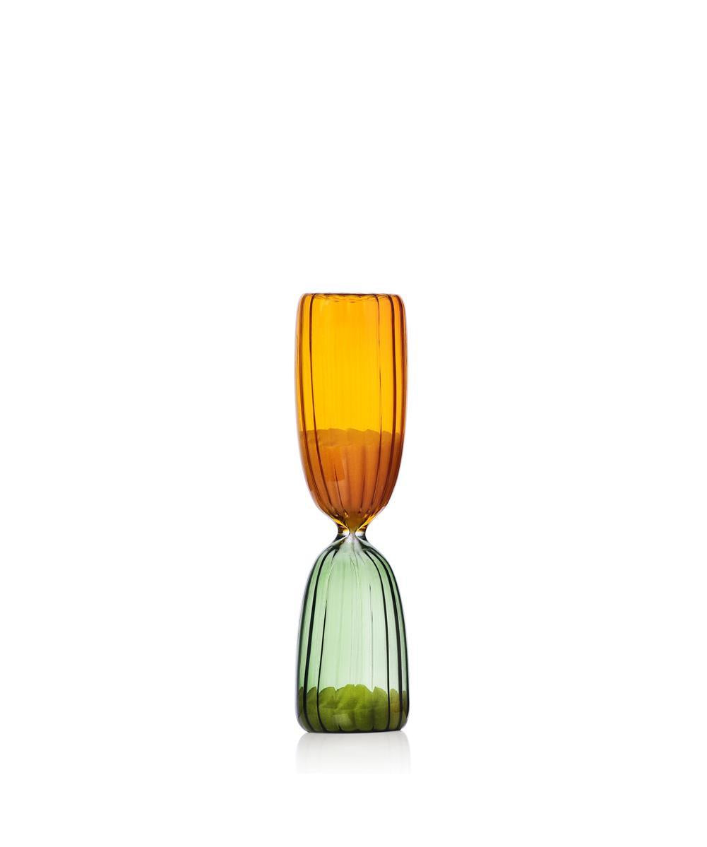 Sanduhr Times green/amber Eieruhr Zeitmanagement Zeitmesser Zahnputzuhr Kristallglas