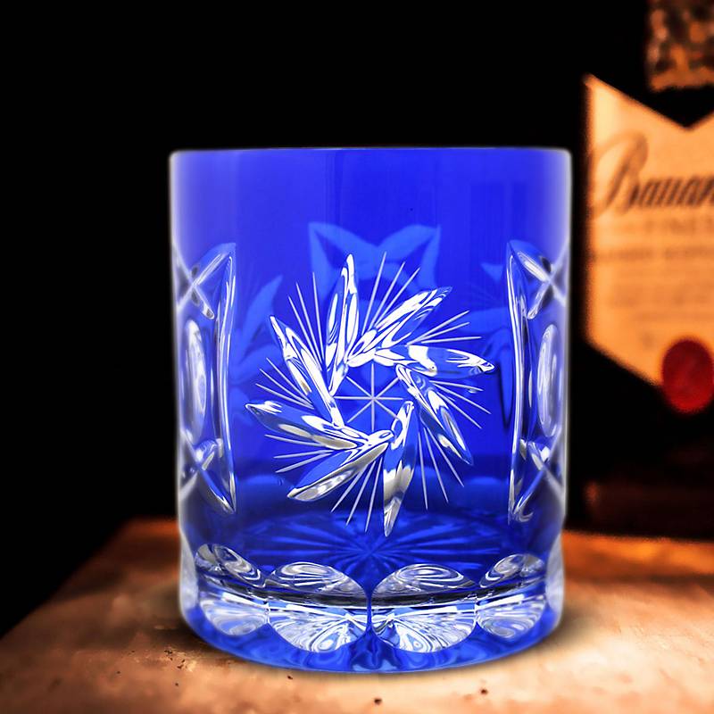 Whiskyglas blau Schleuderstern 6er Set (280ml)