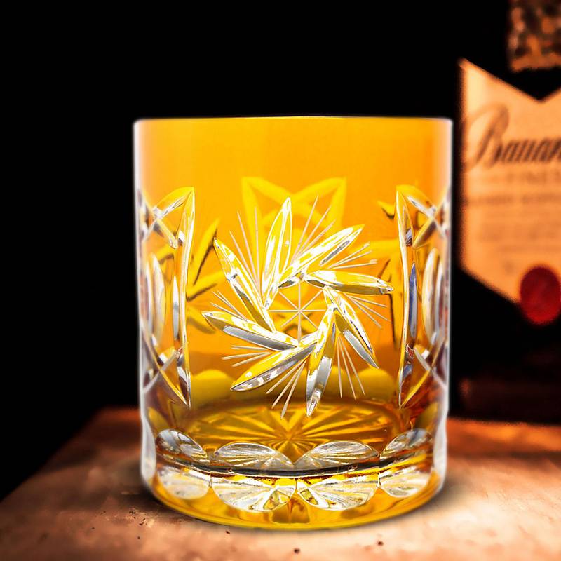 Whiskyglas gelb Schleuderstern 6er Set (280ml)