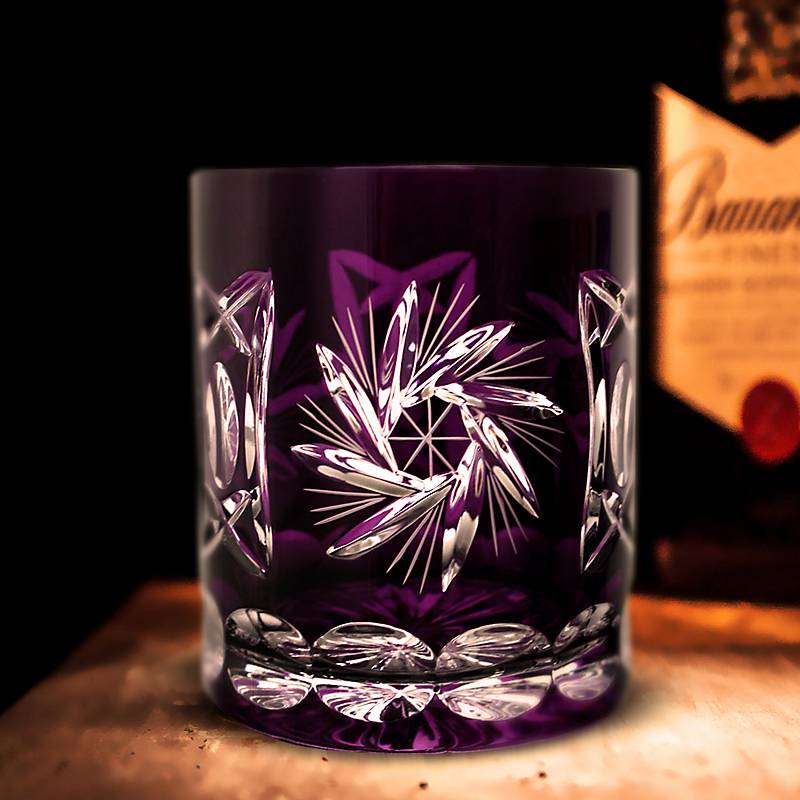 Whiskyglas violett Schleuderstern 6er Set (280ml)