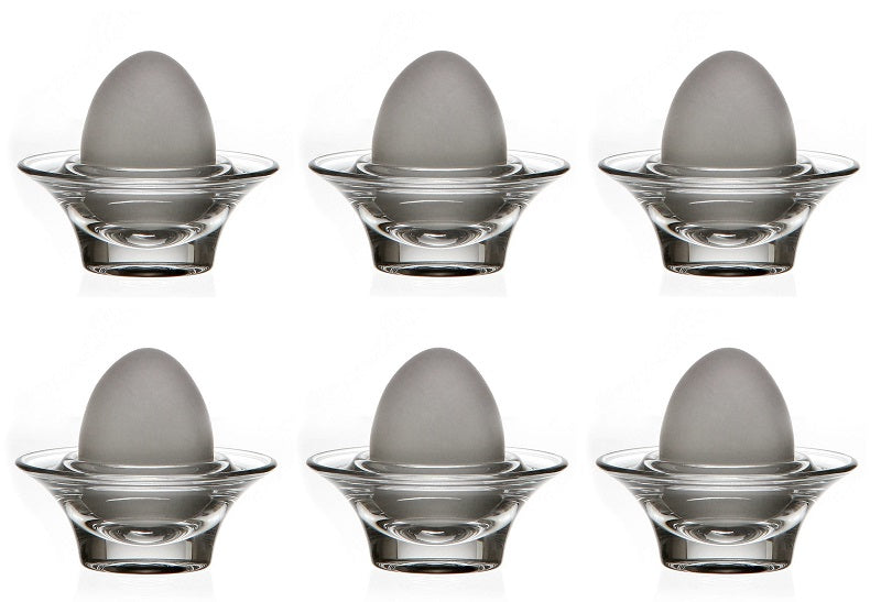 Eierbecher 6er-Set Eierhalter rund Bleikristallglas Frühstück Geschirr Küche 8cm