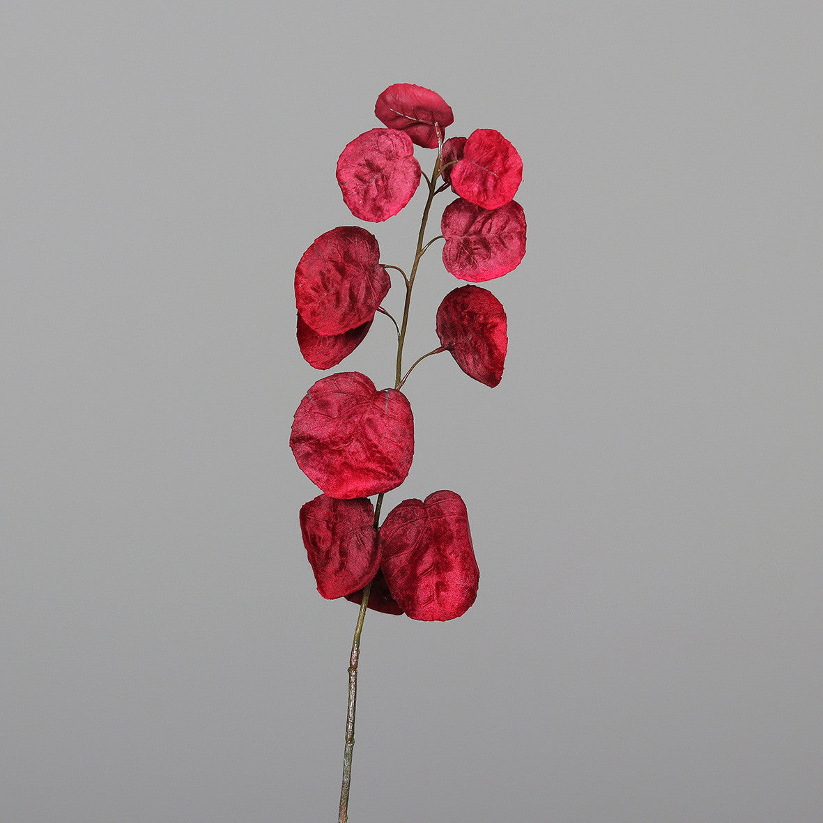 Kunstblume Laubzweig aus Velvet 83 cm red