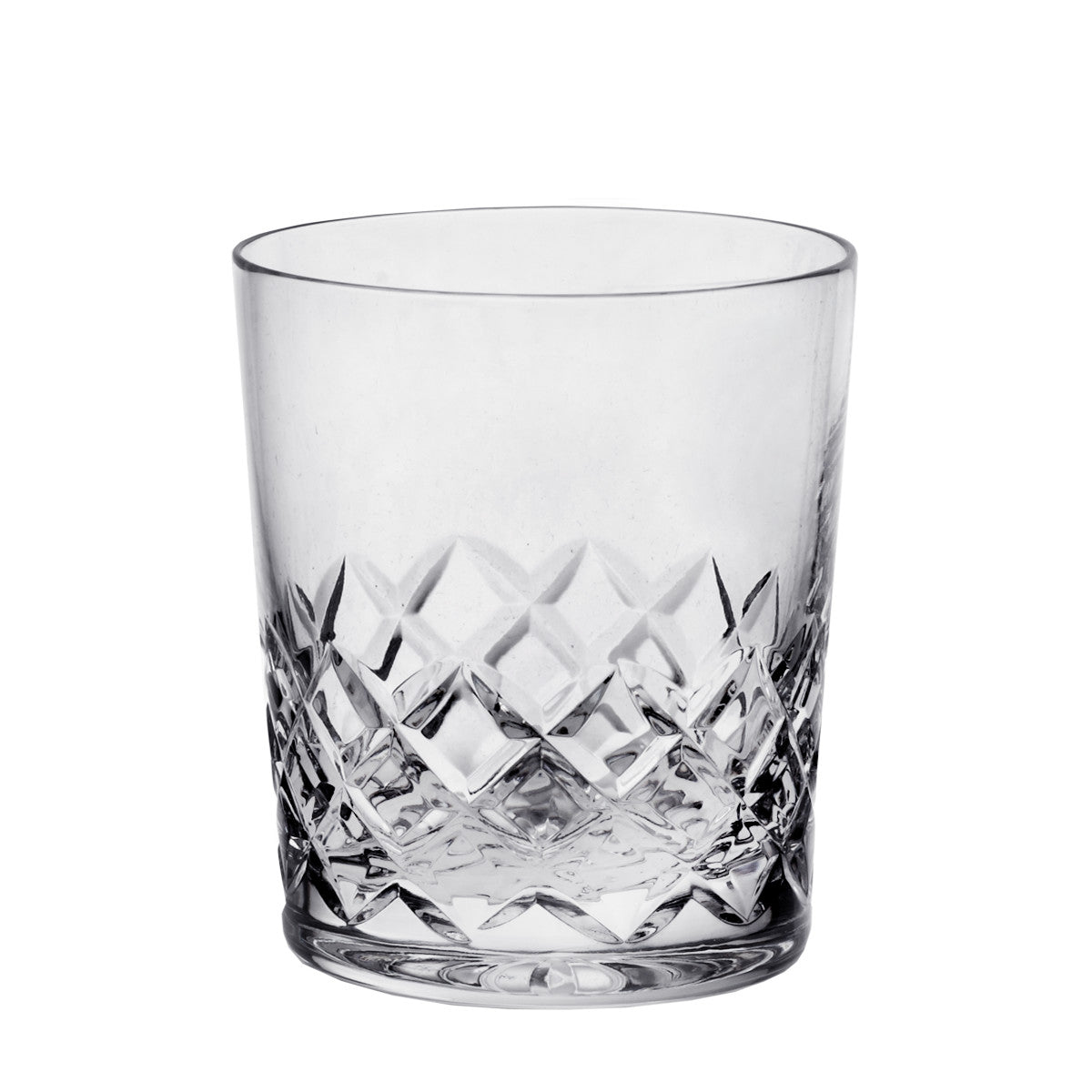 Whiskybecher Karo 280 ml Trinkglas Saftglas Bleikristallglas klar