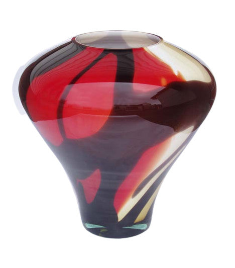 Glasvase rot-schwarz Jozy Art Queen 32 cm