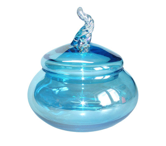 Glasdose aquamarine Jozy Art Queen 18 cm