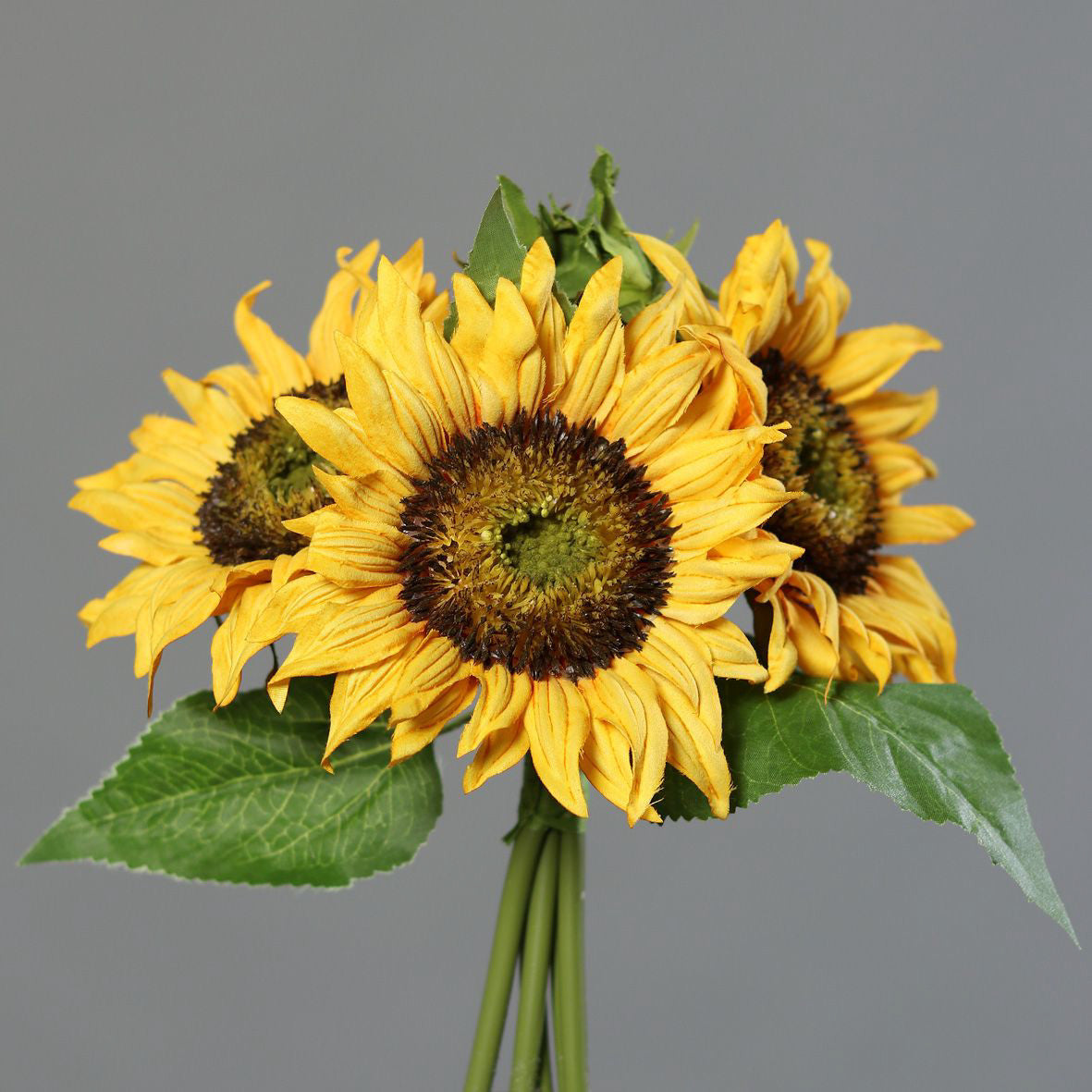 Kunstblume Sonnenblume Bouquet 25 cm 3 Blüten 1 Knospe