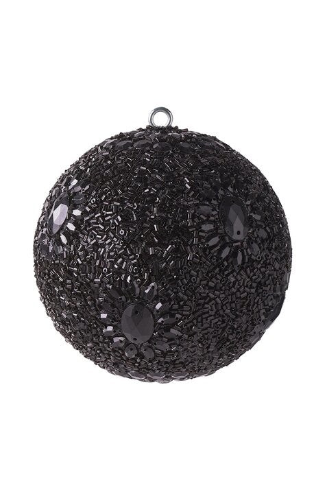 Weihnachtskugel Opium Blumenmuster (Perlen) schwarz