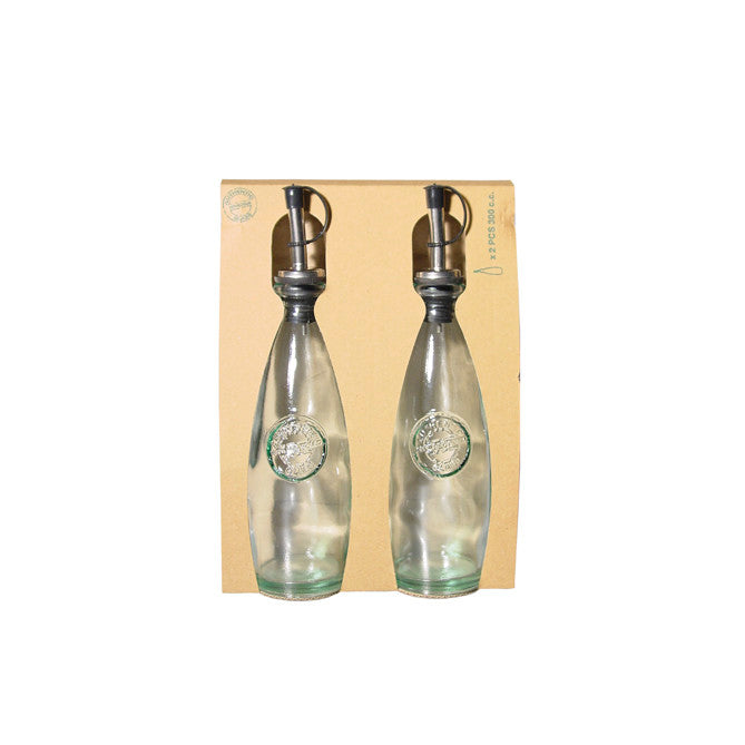 Essig-/Ölflasche mit Ausgießer 2er-Set Authentic 300 ml Recycling-Glas