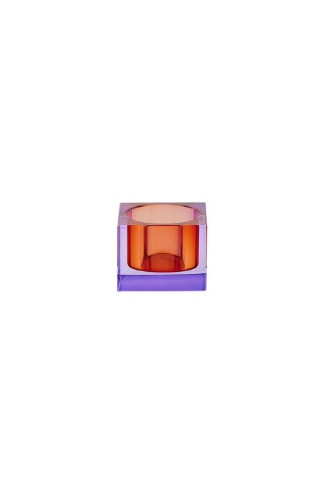 Teelichthalter Sari Kristallglas 3,7cm lila/orange