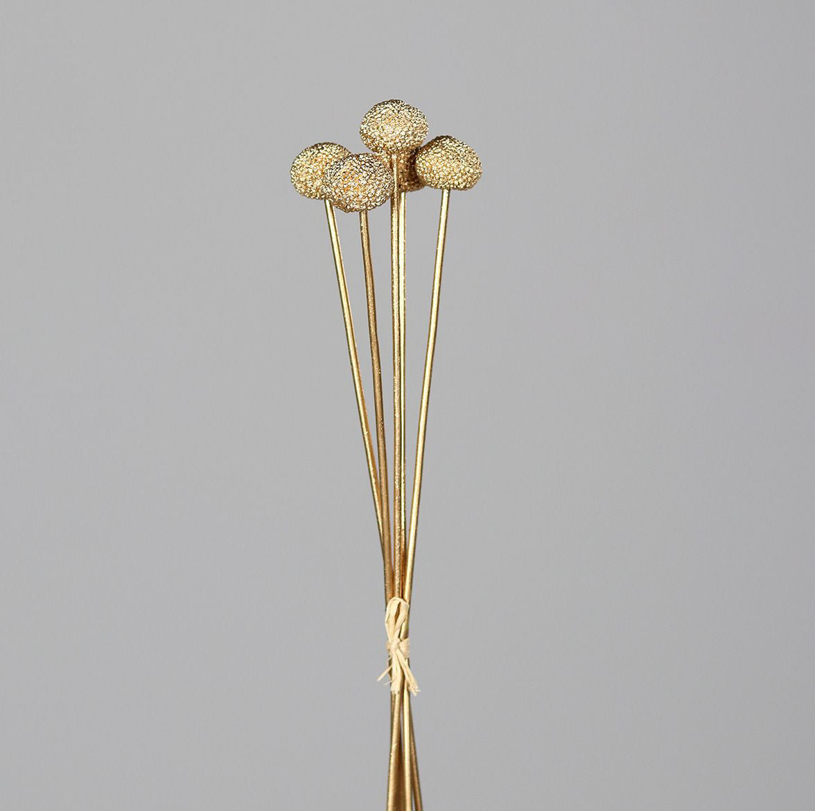 Kunstblume Eichelzweig mit Glitzer 63cm gold (5 Stück)