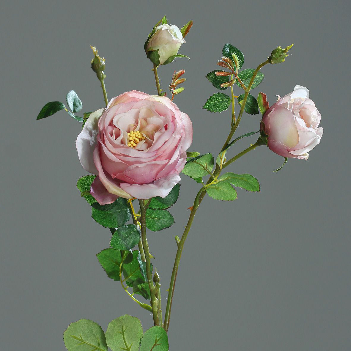 Kunstblume Rose mit Knospen 60 cm lavender