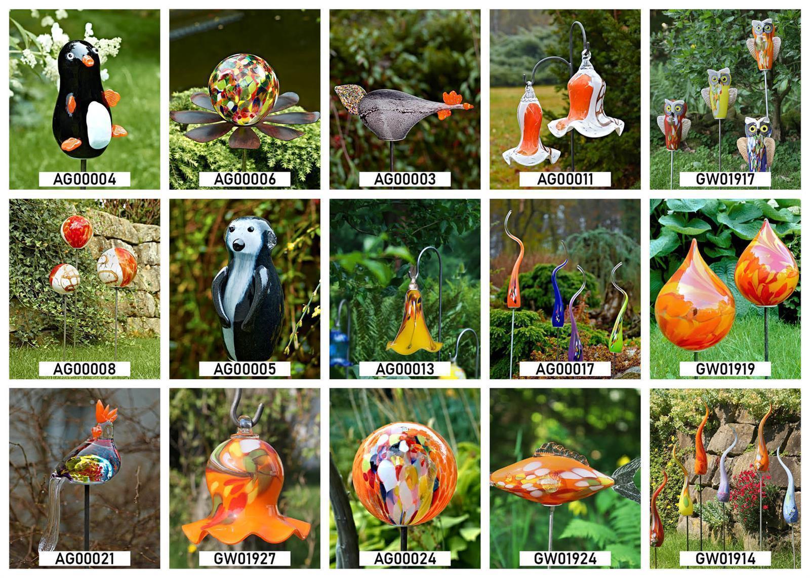 Orchideenstab Papagei Blumen 45cm Glas Blumenstab Figur Zubehör Deko Geschenk